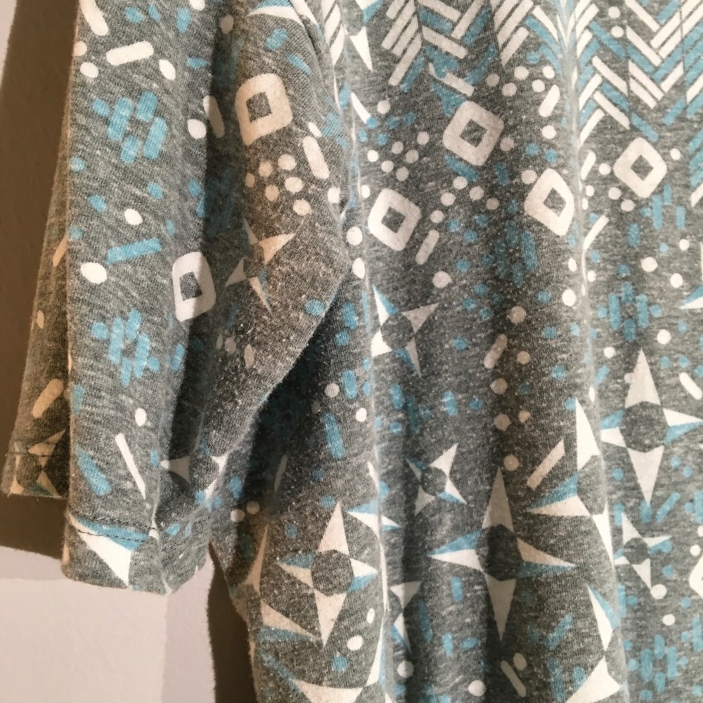 LulaRoe Irma, Size Large Blue, gray and white - Picture 3 of 5